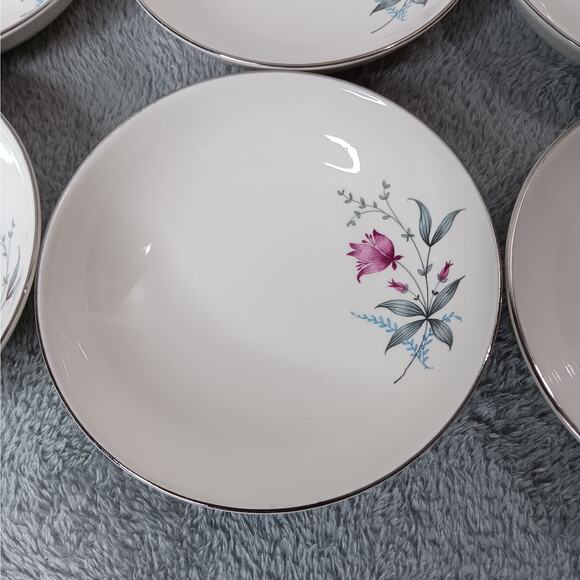 Set of 6 ROYAL MONARCH Fern Valley 5 1/2" Coupe Fruit Sauce Dessert Bowls Set 2 - Picture 1 of 5